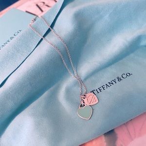 Authentic Tiffany Blue Double Heart Tag Pendant